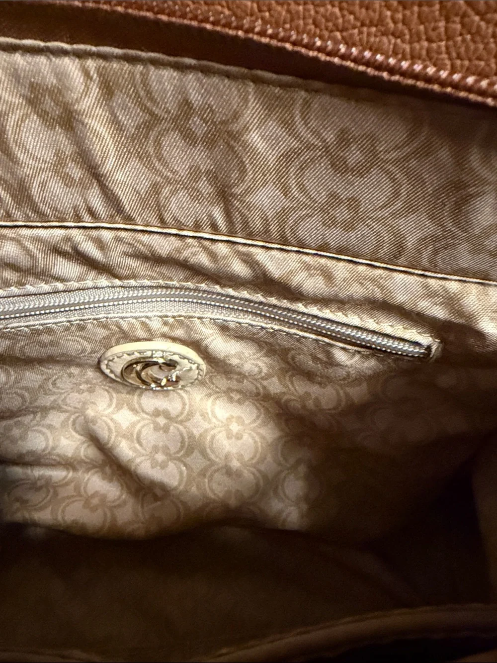 Classic Structured Women’s Satchel in Tan with Gold Hardware